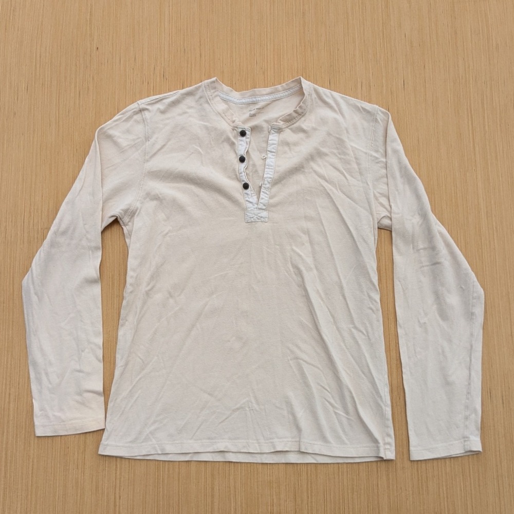 Club Monaco T-Shirt Cotton Boho Neutral Minimalist Long Sleeve Women Medium‎